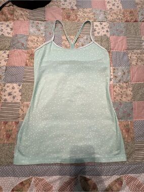 Lululemon Power Y Athletic Tank in “Mint” color with “Petit Dot Pattern”